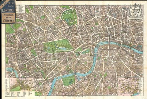1924 Geographia Pictorial Map of London, England