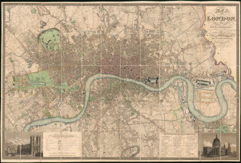 1830 Greenwood 'Giant' Map of London, England
