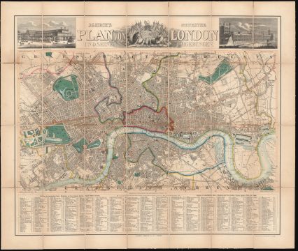 1851 Heck German City Plan of London, Great Exhibition
