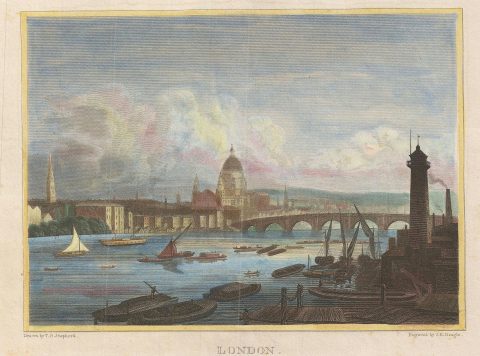 1828 Shepherd View of London, England