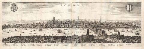 1638 Merian View of London, England