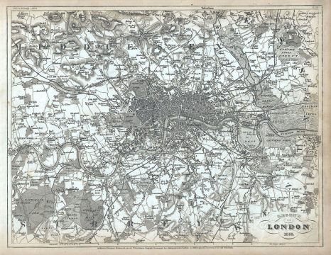 1853 Meyer Map or Plan of London and its Environs