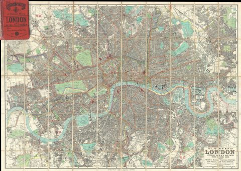 1895 Philip Pocket Map or Plan of London, England