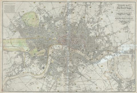 1823 Pigot Map of London, England