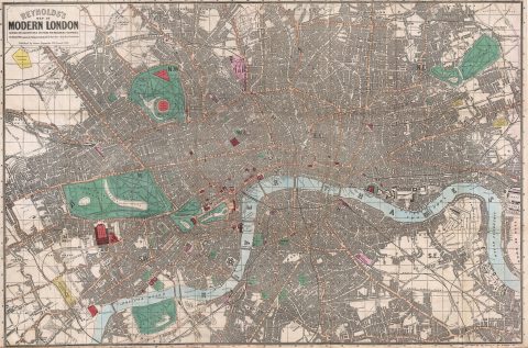 1862 Reynolds Pocket Map of London, England