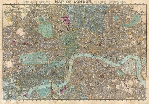 1891 Reynolds Map of London, England