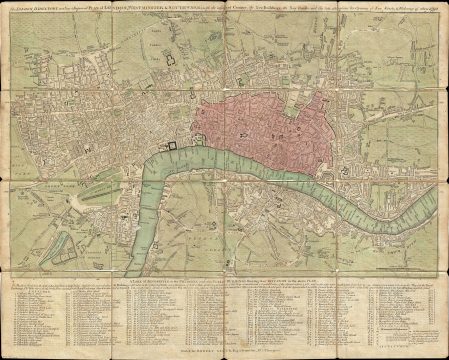 1790 Sayer Pocket Map of London, England