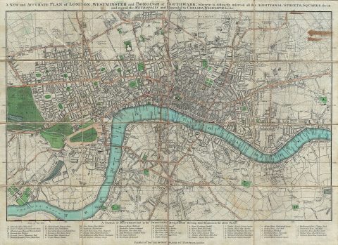 1792 Sayer Pocket Map of London, England