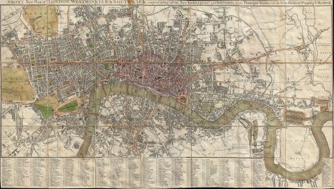 1822 Smith Map of London, England