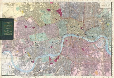 1892 Smith's Pocket Map of London, England