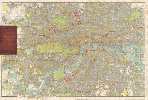 1910 Smith's Tape Indicator Map of London ( Pocket Map )