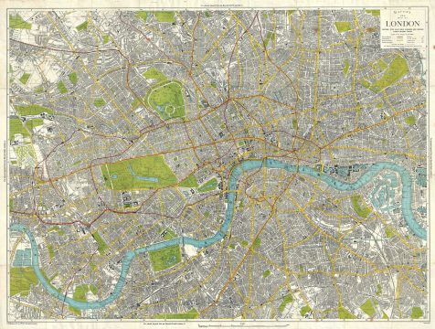 1890 Bacon Traveler's City Plan or Pocket Map of London, England