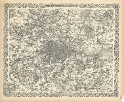 1856 Colton Map or Plan of the City of London, England