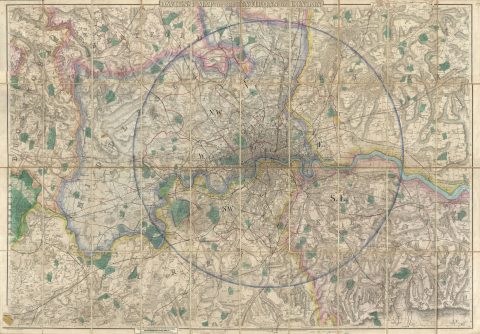 1875 Davies Pocket Map of London, England