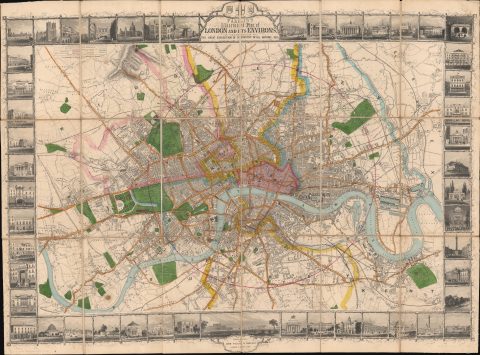 1851 Tallis Illustrated Pocket Map of London