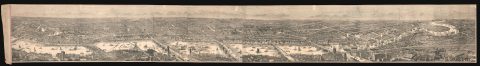 1845 William Little Presentation Birds-Eye View Panorama of London, England