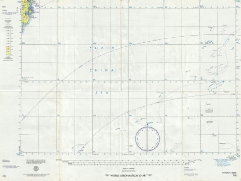 1957 U.S. Air Force Aeronautical Map of the London Reefs, Spartly Islands