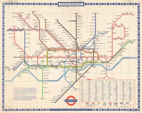 1972 Paul E. Garbutt Station Size Map of the London Underground