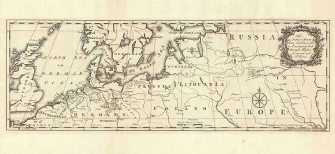 1762 Jonas Hanway Map of Northern Europe