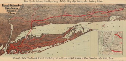 1891 American Bank Note Company Railroad Map of Long Island