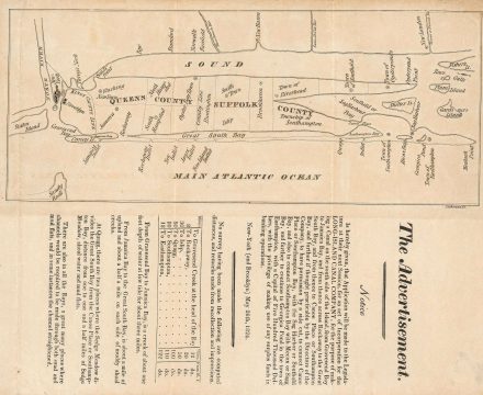 1824 Early American Promotional Map of Long Island