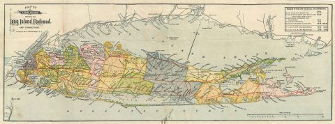 1884 Long Island Railroad Map of Long Island, New York