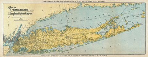 1911 Long Island Railroad Map of Long Island