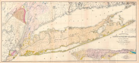 1842 Mather Map of Long Island, New York
