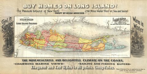 1891 Long Island Railroad Real Estate Map of Long Island