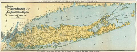 1911 Long Island Railroad Map of Long Island, New York