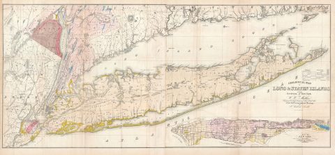 1842 Mather Map of Long Island, New York