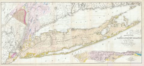 1842 Mather Map of Long Island, New York