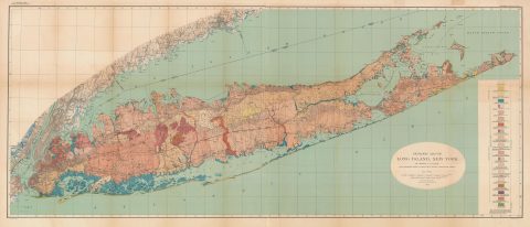 1913 U.S. Geological Survey / Fuller Geologic Map of Long Island