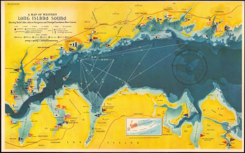 1939 Map of the Western Part of Long Island Sound by Rolf Klep