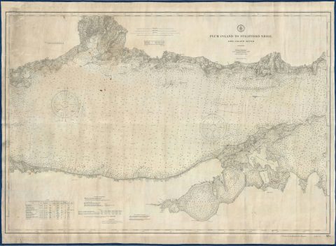 1905 U.S. Coast Survey Map of the Long Island Sound, Connecticut Coast, and North Fork
