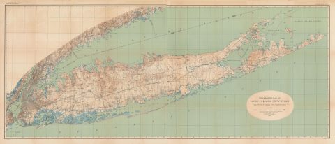 1913 U.S. Geological Survey Topographic Map of Long Island