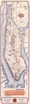 1936 Gousha Pictorial Map of Manhattan, New York City