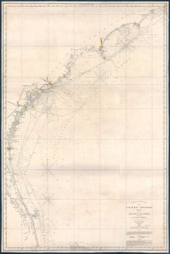 1865 Blunt Nautical Chart or Map of the Southeastern United States Coast
