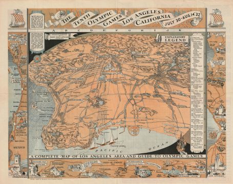 1932 Atwood Pictorial Map of Los Angeles for the Olympic Games