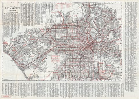 1941 Hammond Pocket Map of Los Angeles, California