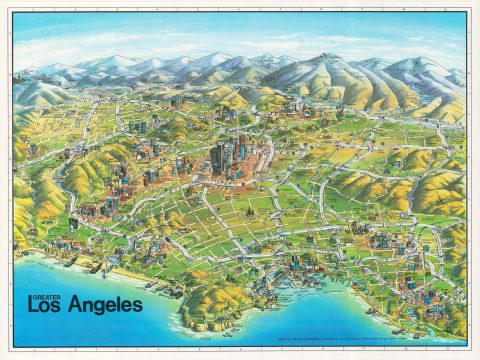 1987 Unique Media View of Los Angeles, California, and Environs