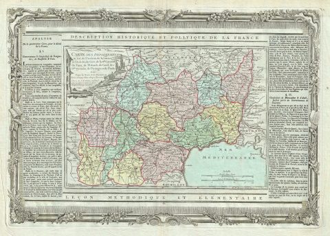 1786 Desnos and de la Tour Map of Languedoc and Midi-Pyrennes Regions of France