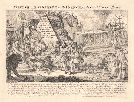 1755 Bowles / June Satirical Cartoon Mocking the French in America