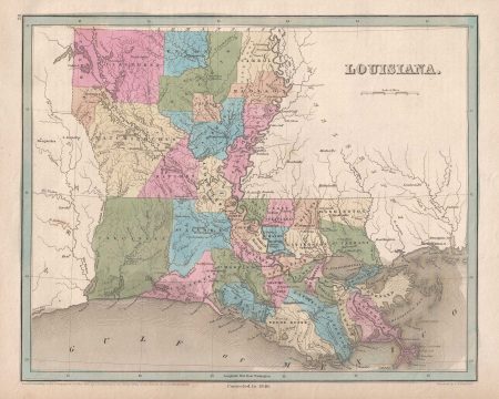 1846 Bradford Map of Louisiana