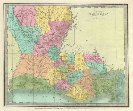 1834 Burr Map of Louisiana