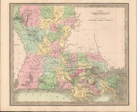 1849 Greenleaf Map of Louisiana