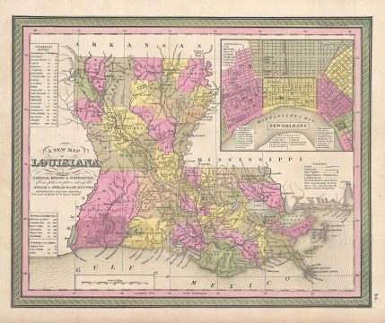 1849 Mitchell Map of Louisiana