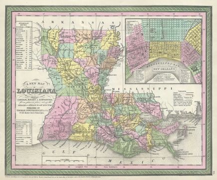 1854 Mitchell Map of Louisiana