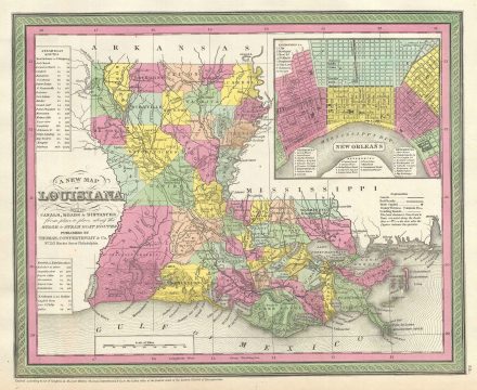 1854 Mitchell Map of Louisiana