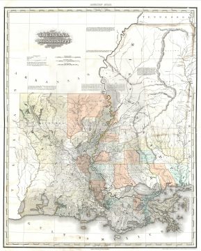 1823 Tanner Map of Louisiana and Mississippi - FIRST EDITION!